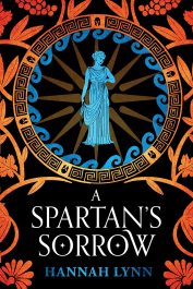Book cover with a statue of a woman in the center of a circle of Greek patterns, surrounded by red and orange foliage